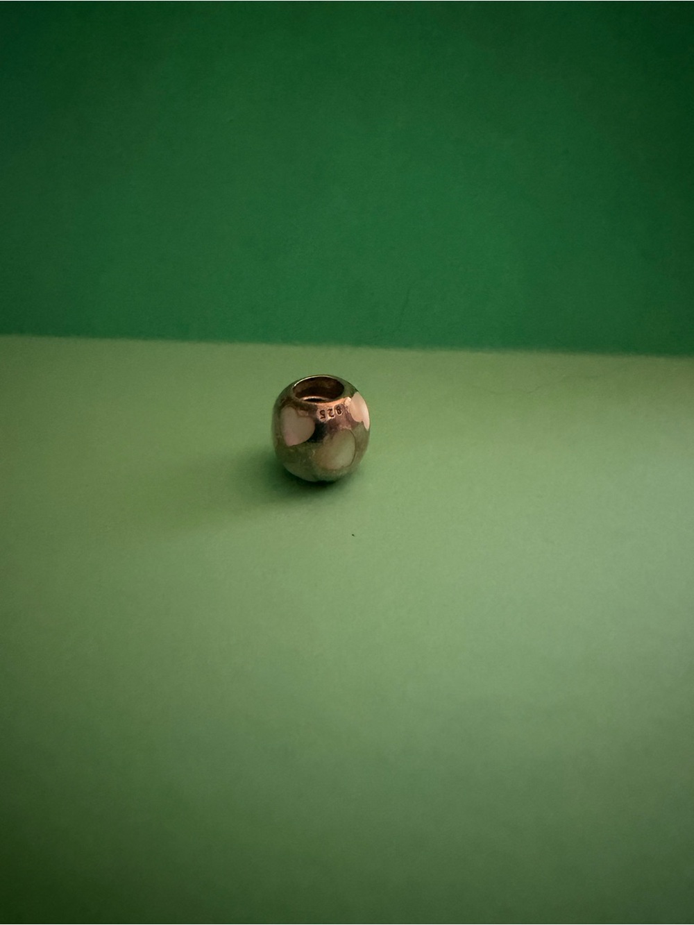 Pandora Mother of Pearl Hearts sterling silver charm